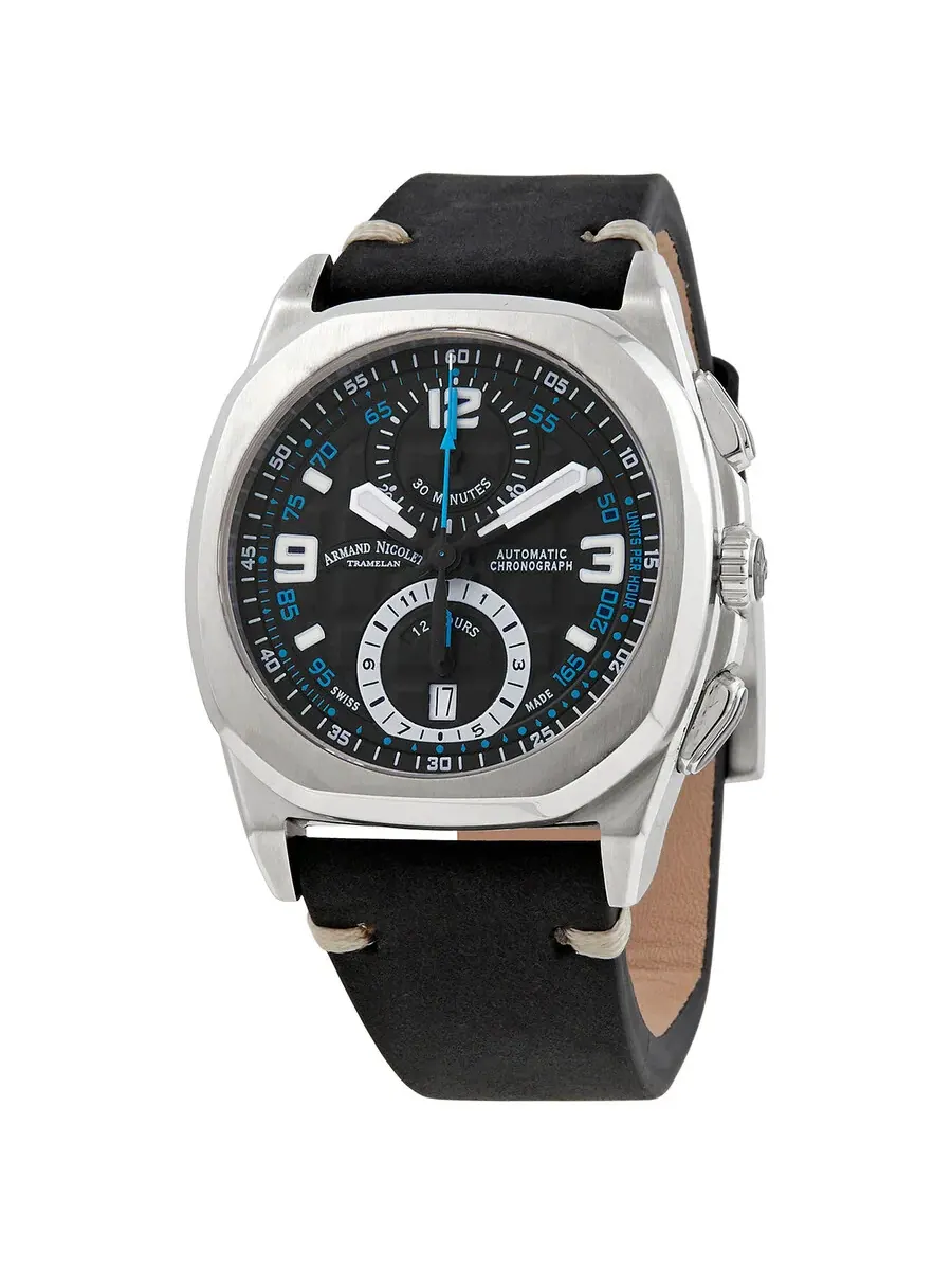 Мужские часы Armand Nicolet JH9 Chronograph Automatic с черным циферблатом A668HAA-NZ-PK4140NR