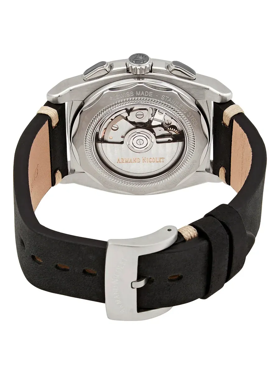 Мужские часы Armand Nicolet JH9 Chronograph Automatic с черным циферблатом A668HAA-NZ-PK4140NR — изображение 3 из 3