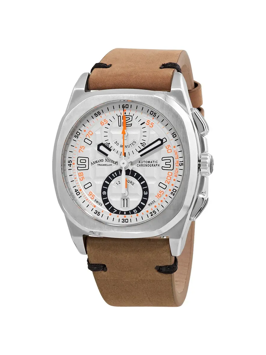 Мужские часы Armand Nicolet JH9 Chronograph Automatic с серебристым циферблатом A668HAA-AO-PK4140CA
