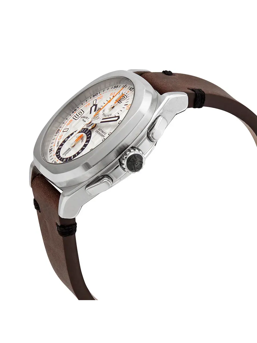 Мужские часы Armand Nicolet JH9 Chronograph Automatic с серебристым циферблатом A668HAA-AO-PK4140TM — изображение 2 из 3