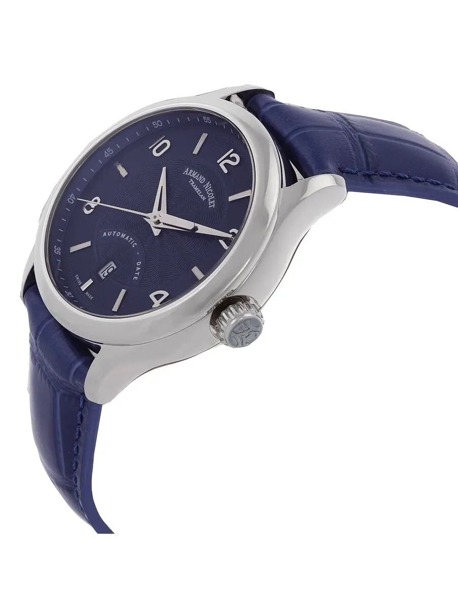 Мужские часы Armand Nicolet M02-4 с автоматическим механизмом и синим циферблатом A840AAA-BU-P840BU2 — изображение 2 из 3