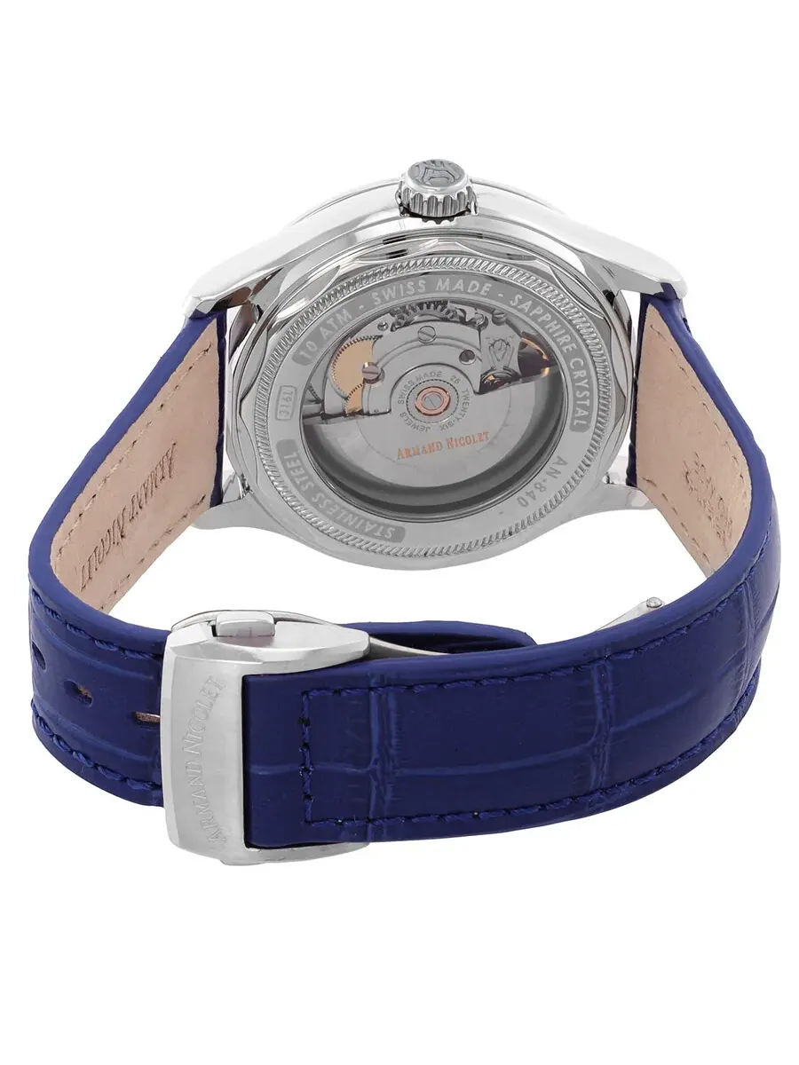 Мужские часы Armand Nicolet M02-4 с автоматическим механизмом и синим циферблатом A840AAA-BU-P840BU2 — изображение 3 из 3