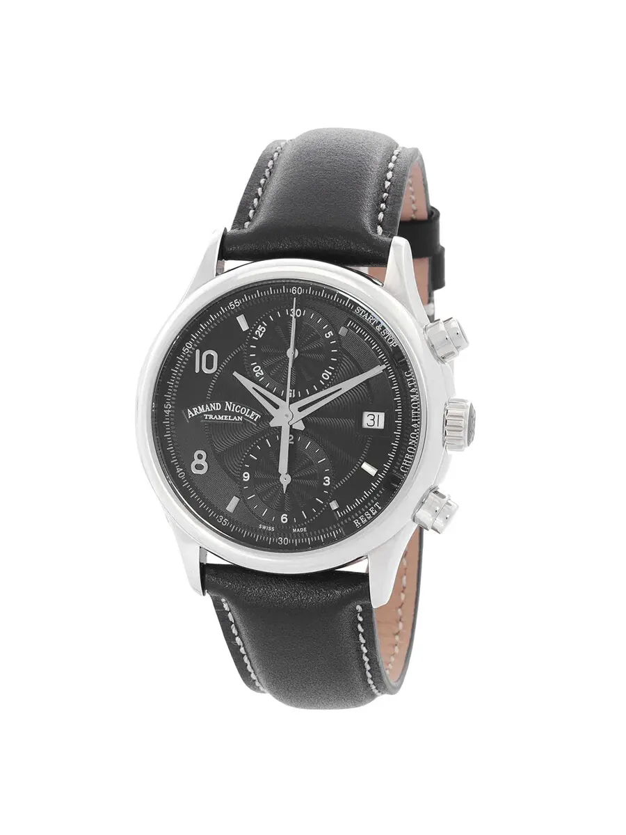 Мужские автоматические часы-хронограф Armand Nicolet M02-4 с черным циферблатом A844AAA-NR-P140NR2