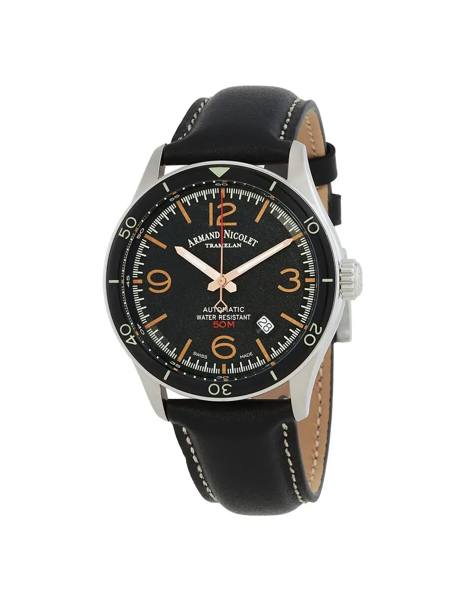 Мужские часы Armand Nicolet M2H Automatic с черным циферблатом A740HNA-NS-P140NR2