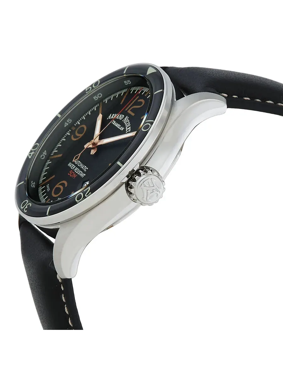 Мужские часы Armand Nicolet M2H Automatic с черным циферблатом A740HNA-NS-P140NR2 — изображение 2 из 3, оттенок черный