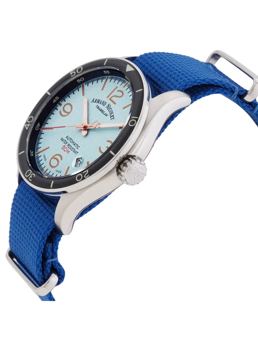 Мужские часы Armand Nicolet M2H Automatic A740HNA-ZS-BN22481AAUU — изображение 2 из 3, оттенок светлый синий