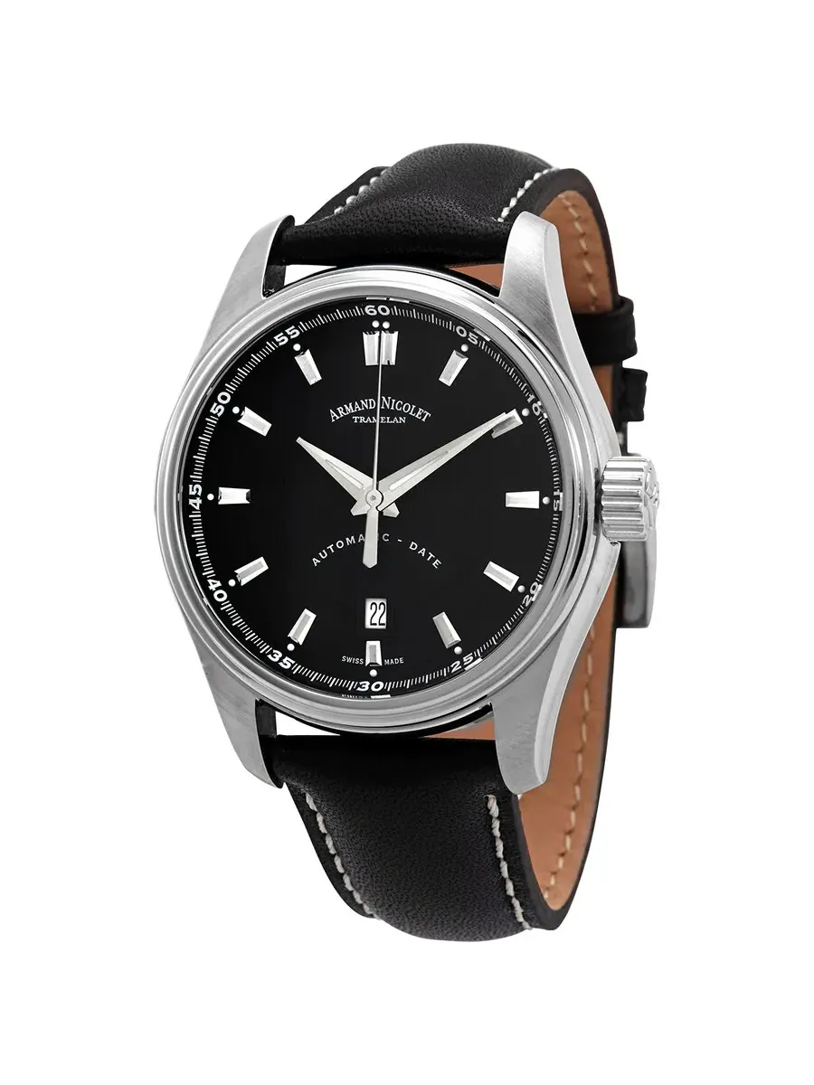 Мужские часы Armand Nicolet MH2 Automatic с черным циферблатом A640A-NR-P140NR2