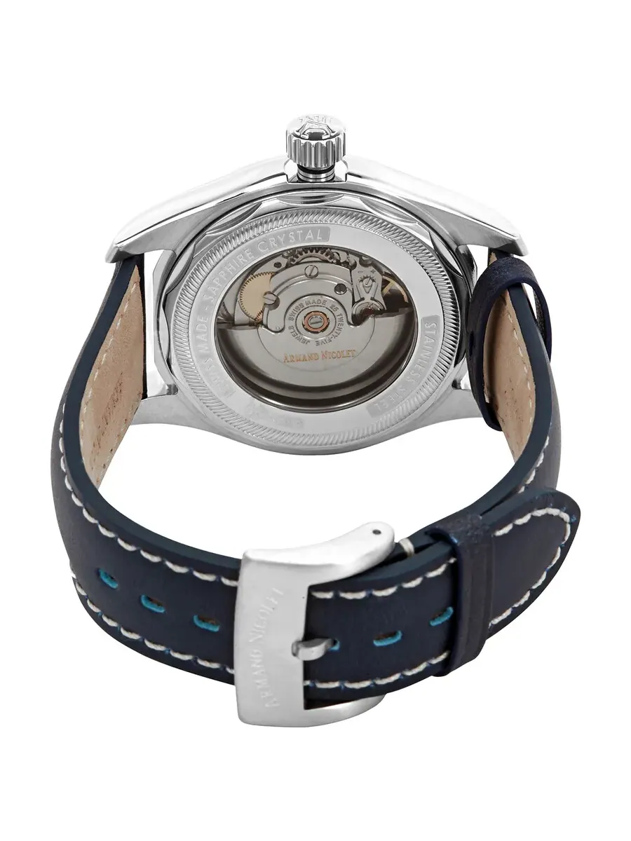 Мужские часы Armand Nicolet MH2 Automatic с синим циферблатом A640A-BU-P140BU2 — изображение 2 из 2, оттенок серебряный