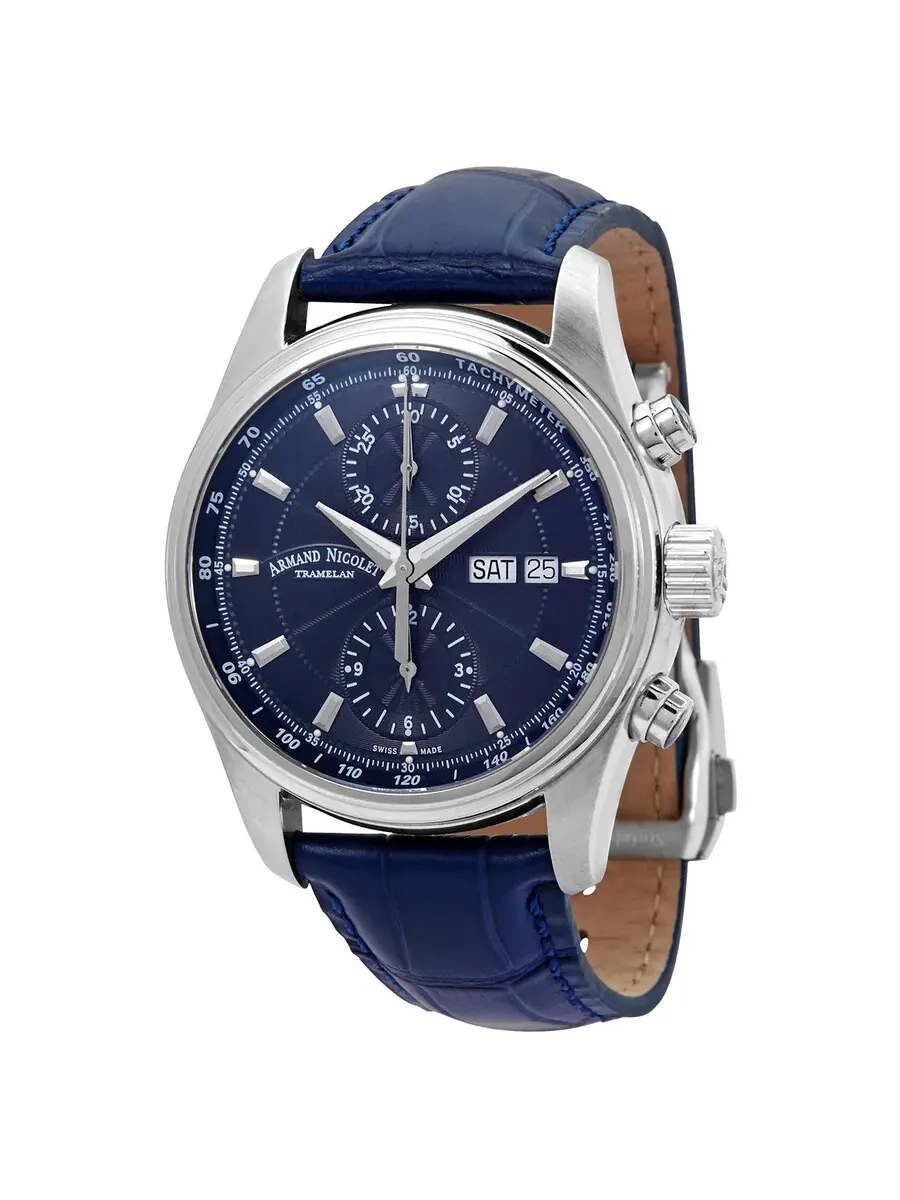Мужские часы Armand Nicolet MH2 Chronograph Automatic с темно-синим циферблатом A647A-BU-P840BU2