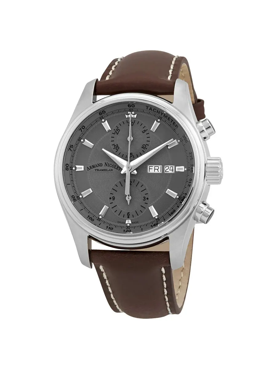 Мужские часы Armand Nicolet MH2 Chronograph Automatic с серым циферблатом A647A-GR-P140MR2