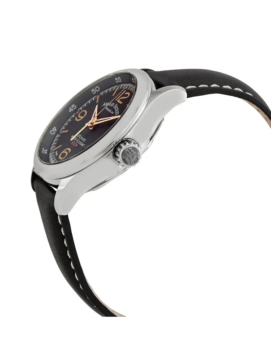 Мужские часы Armand Nicolet MHA Automatic с черным циферблатом A840HAA-NS-P140NR2 — изображение 2 из 3, оттенок серебряный
