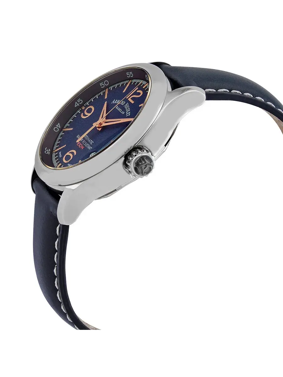 Мужские часы Armand Nicolet MHA Automatic с синим циферблатом A840HAA-BS-P140BU2 — изображение 2 из 3, оттенок серебряный