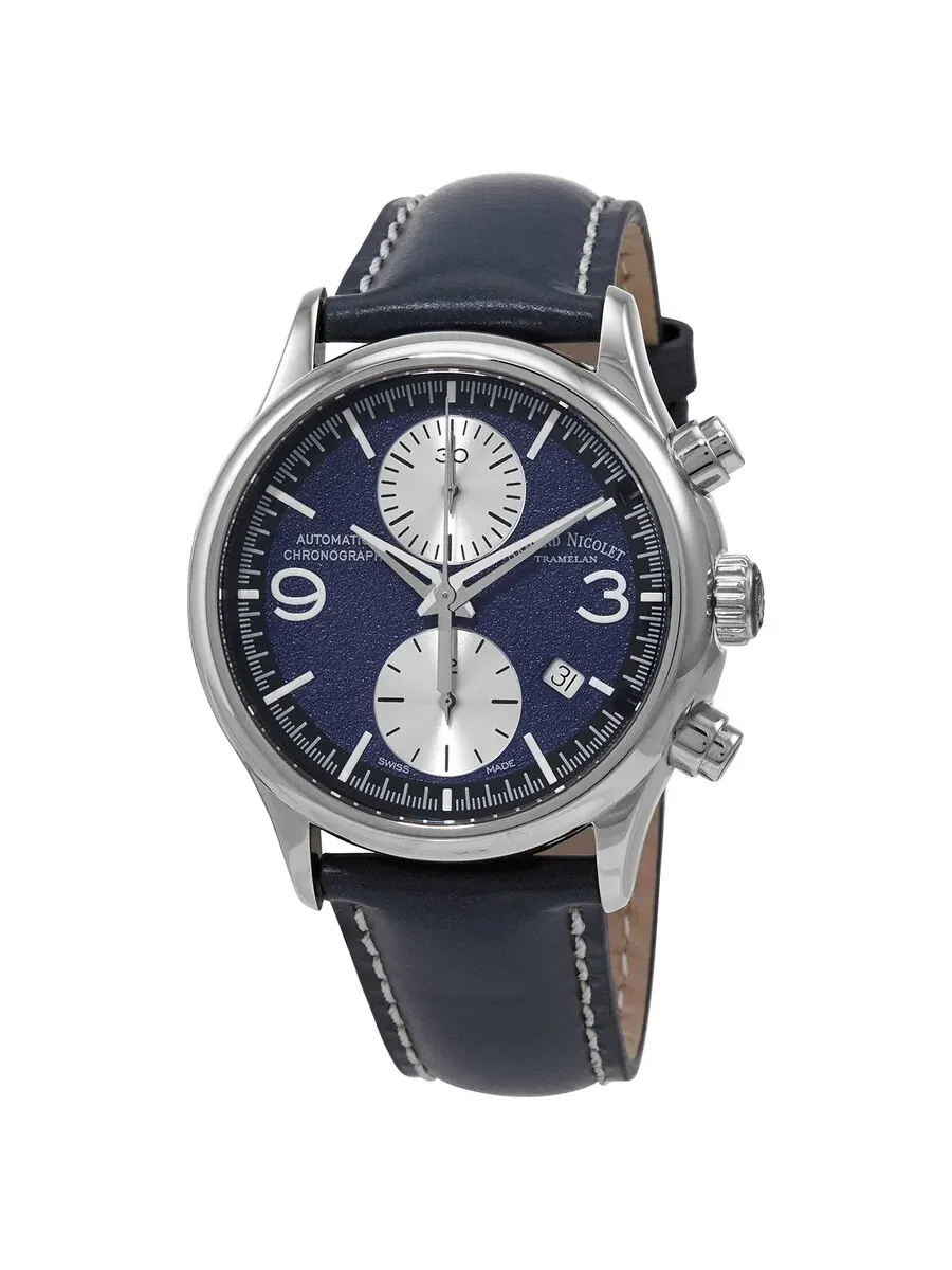 Мужские часы Armand Nicolet MHA Chronograph Automatic с темно-синим циферблатом A844HAA-BU-P140BU2