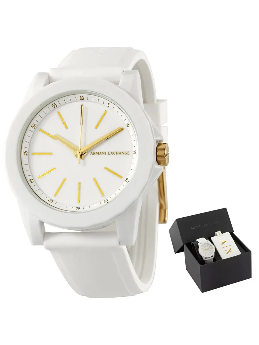 Женские кварцевые часы Armani Exchange Lady Banks с белым циферблатом, модель AX7126