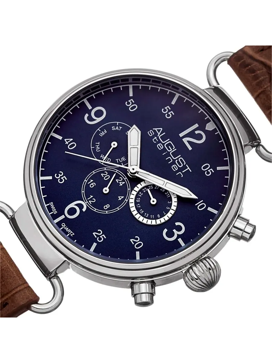 Мужские часы August Steiner Quartz с синим циферблатом AS8131BU — изображение 2 из 4, оттенок серебряный