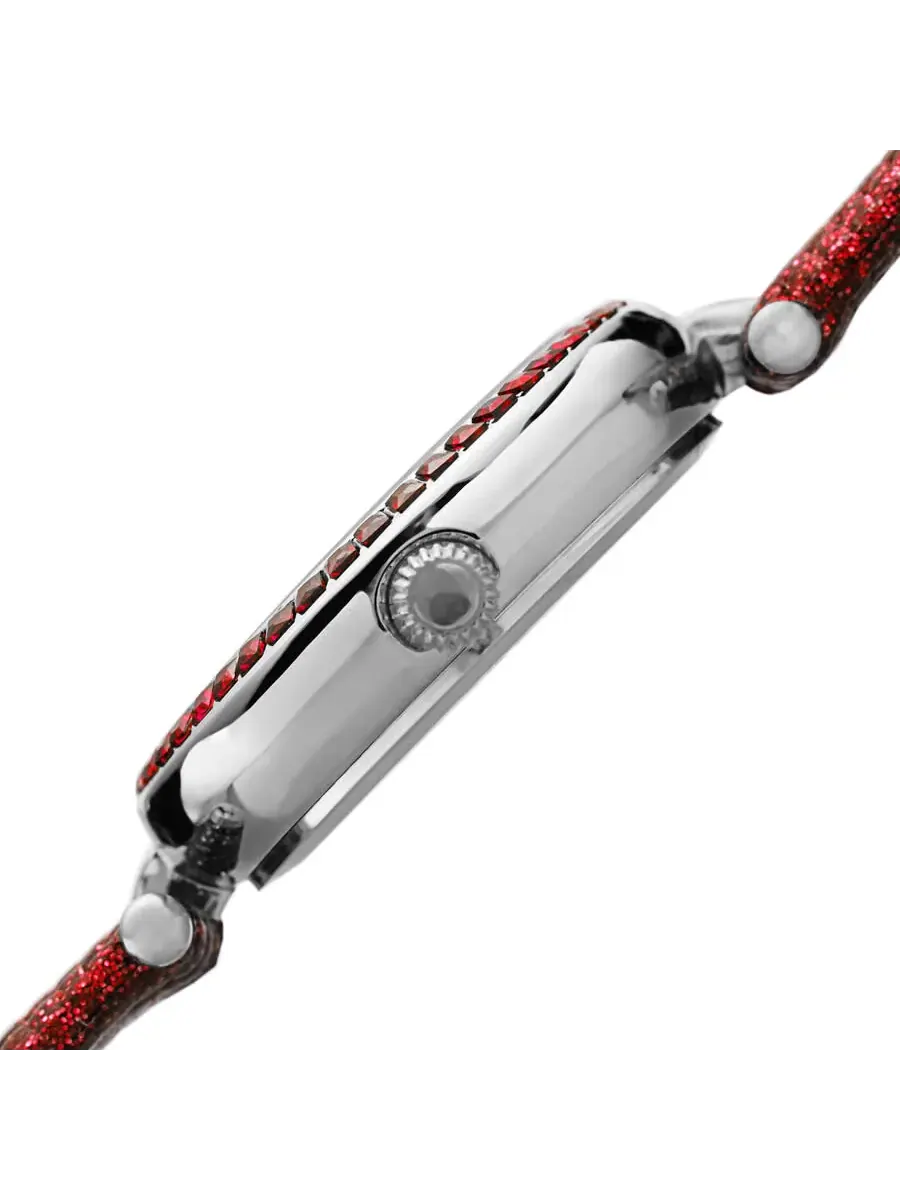 Женские часы August Steiner Quartz с красным циферблатом и бриллиантом AS8280RD — изображение 3 из 4, оттенок серебряный