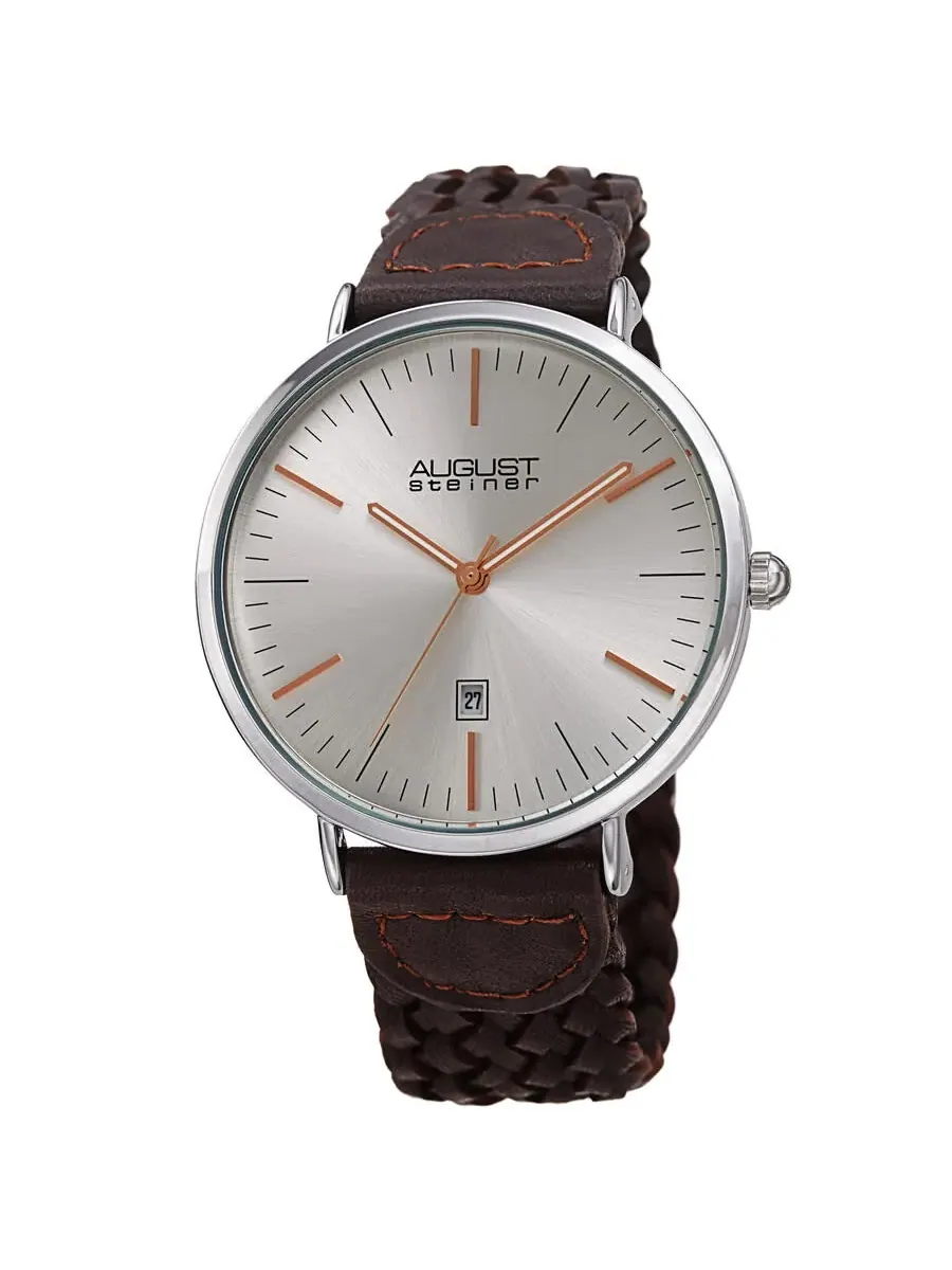 Мужские часы August Steiner Quartz с серебристым циферблатом AS8293BR