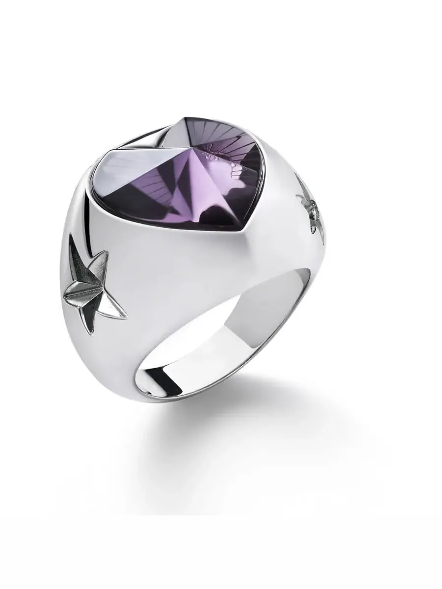 Кольцо Baccarat 'Etoile De Mon Coeur' из пурпурного кристалла — фиолетовый