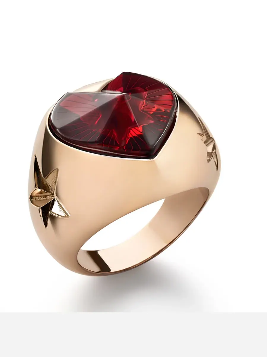 Кольцо Baccarat 'Etoile De Mon Coeur' из красного хрусталя — красный