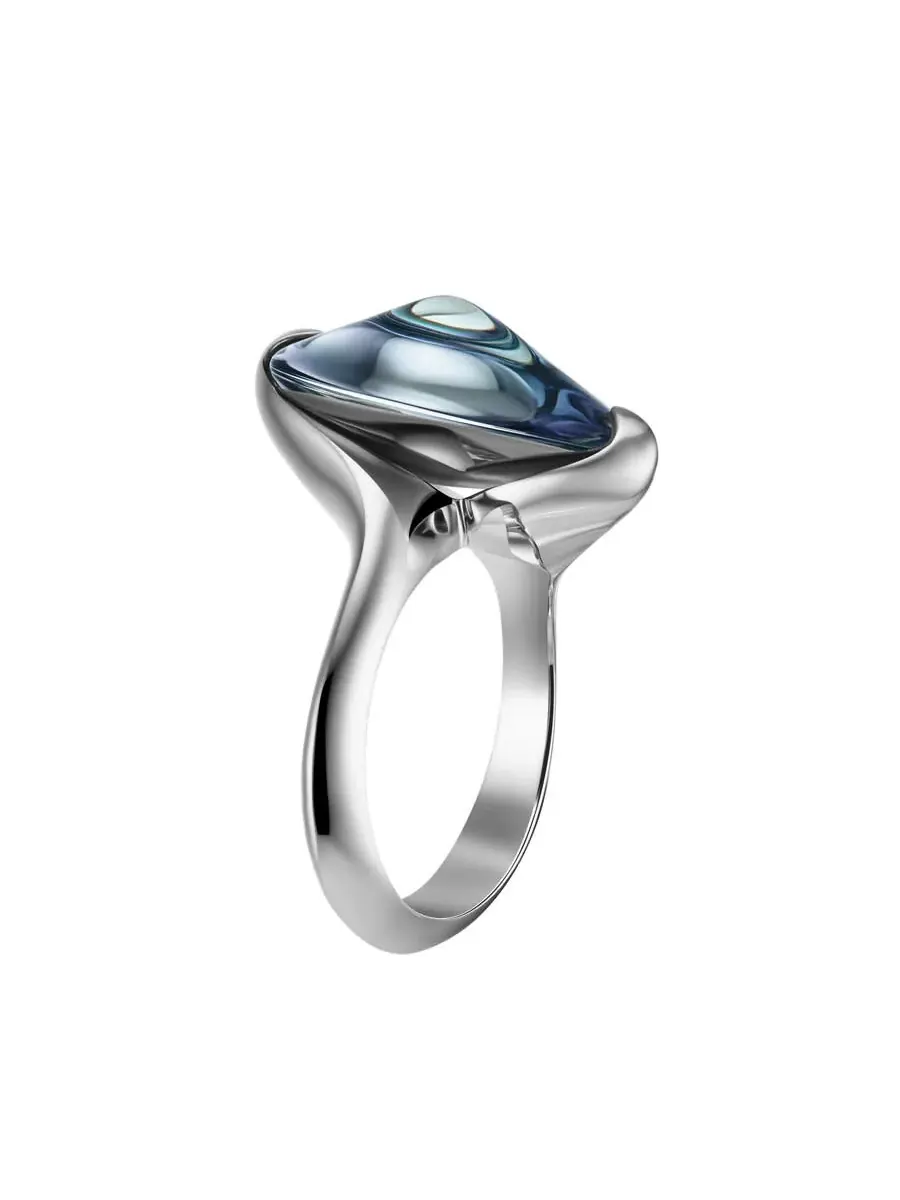 Кольцо Baccarat 'Fleur De Psydélic' из светло-голубого хрусталя, размер 5.5, 2610653