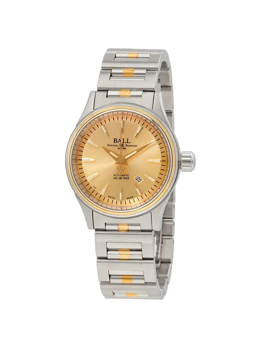 Женские часы Ball Fireman Automatic из нержавеющей стали с желтым золотом 18 карат NL2110C-2T-SJ-GO — желтый