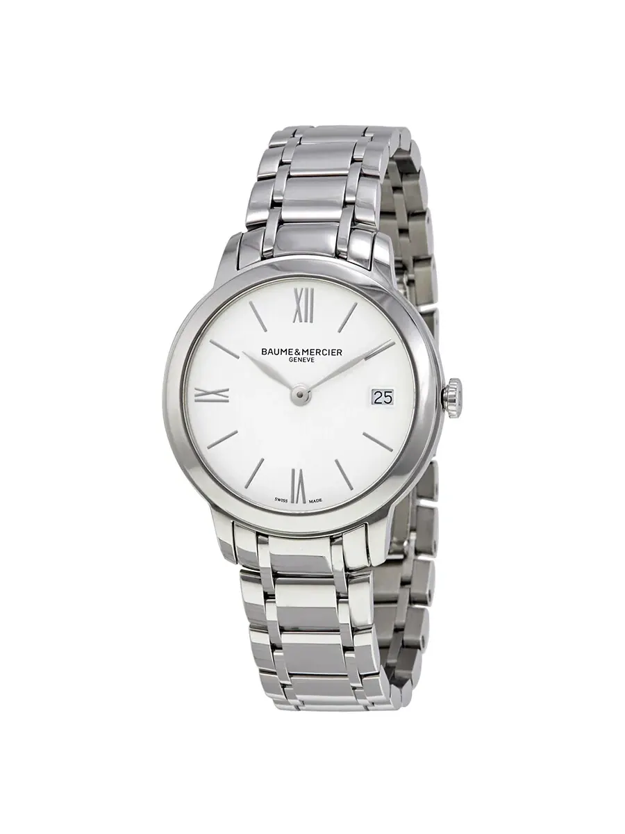Женские часы Baume and Mercier Classima с белым циферблатом M0A10335 Baume et Mercier — серебристый