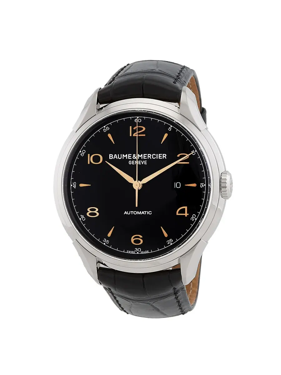 Мужские часы Baume et Mercier Clifton Automatic с черным циферблатом M0A10366 — серебристый