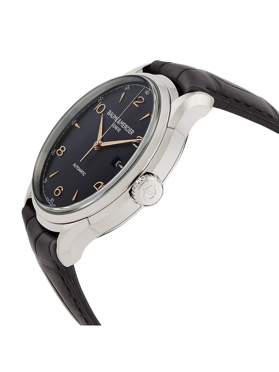 Мужские часы Baume et Mercier Clifton Automatic с черным циферблатом M0A10366 — изображение 2 из 4, оттенок серебряный