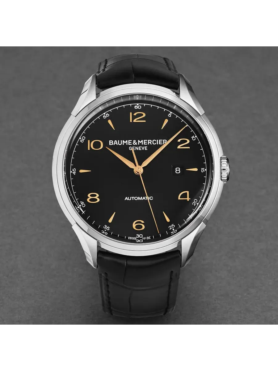 Мужские часы Baume et Mercier Clifton Automatic с черным циферблатом M0A10366 — изображение 4 из 4, оттенок серебряный