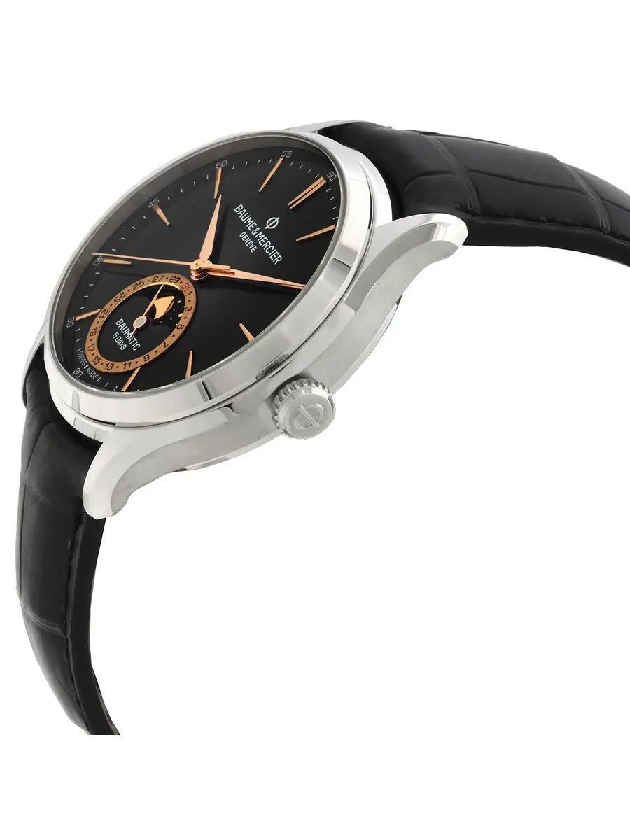Мужские часы Baume et Mercier Clifton Automatic с черным циферблатом M0A10758 — изображение 2 из 3, оттенок серебряный