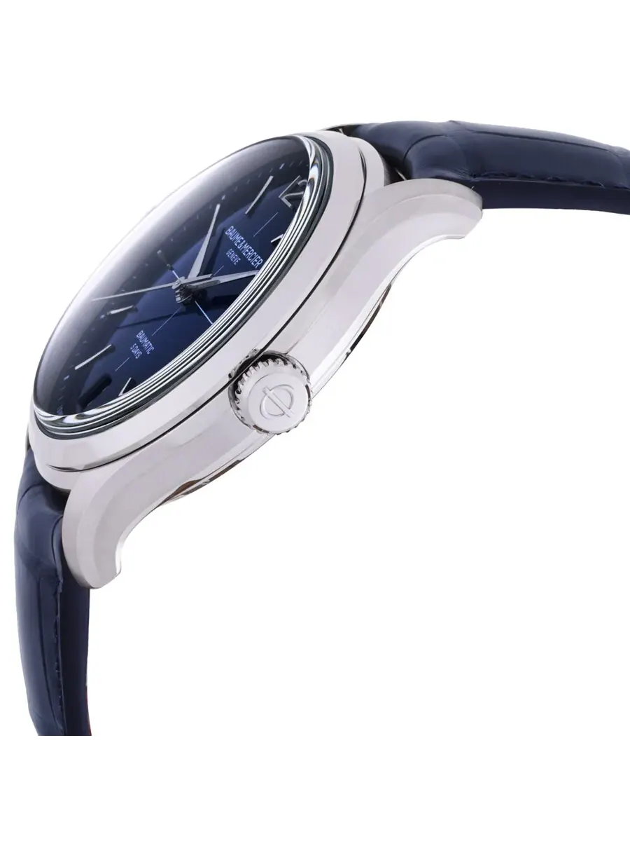 Мужские часы Baume et Mercier Clifton Automatic с синим циферблатом 10771 — изображение 2 из 3, оттенок серебряный