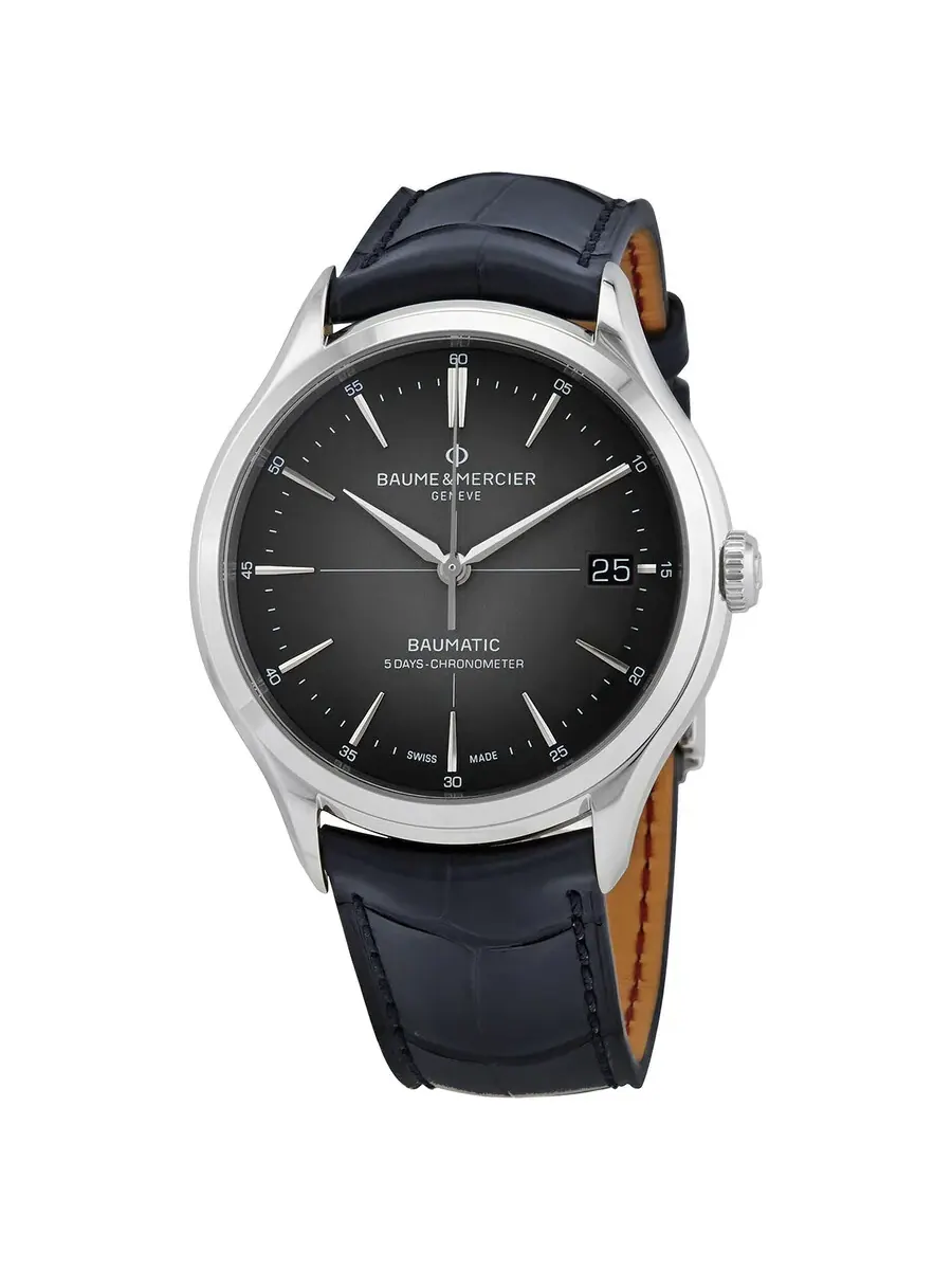 Мужские часы Baume et Mercier Clifton Automatic с серым циферблатом 10550 — серебристый