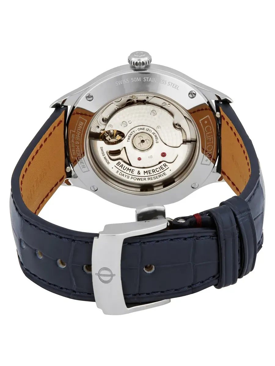 Мужские часы Baume et Mercier Clifton Automatic с серым циферблатом 10550 — изображение 3 из 3, оттенок серебряный