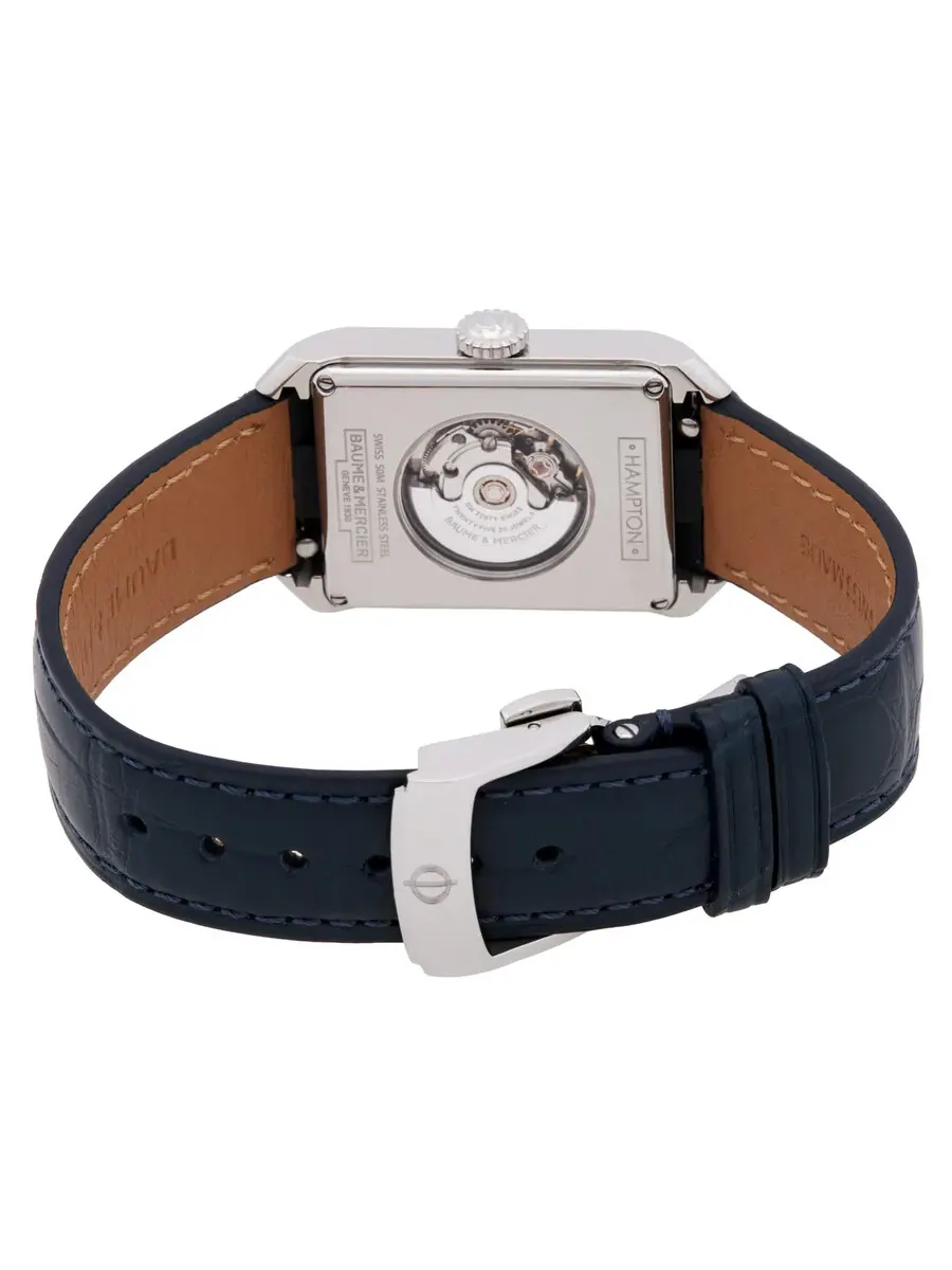 Мужские часы Baume et Mercier Hampton Automatic с синим циферблатом M0A10732 — изображение 3 из 3, оттенок серебряный