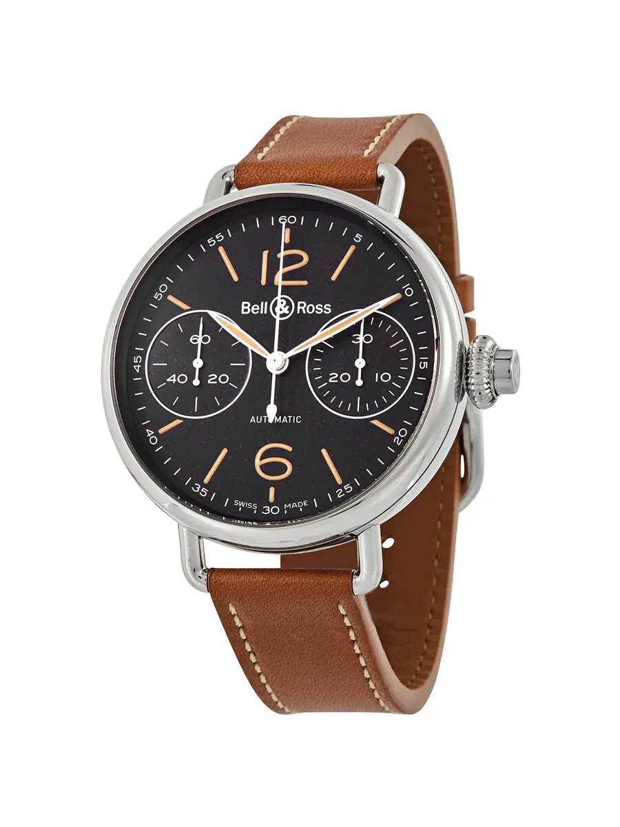 Мужские автоматические часы Bell and Ross с черным циферблатом BRWW1-MONO-HER/SCA — серебристый