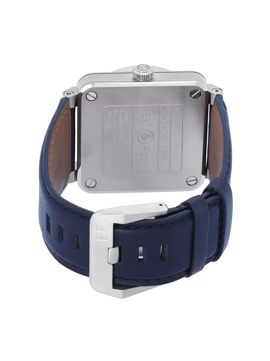 Мужские часы Bell and Ross BR 03-93 GMT с автоматическим механизмом, синим циферблатом BR0393-BLU-ST/SCA — изображение 3 из 3