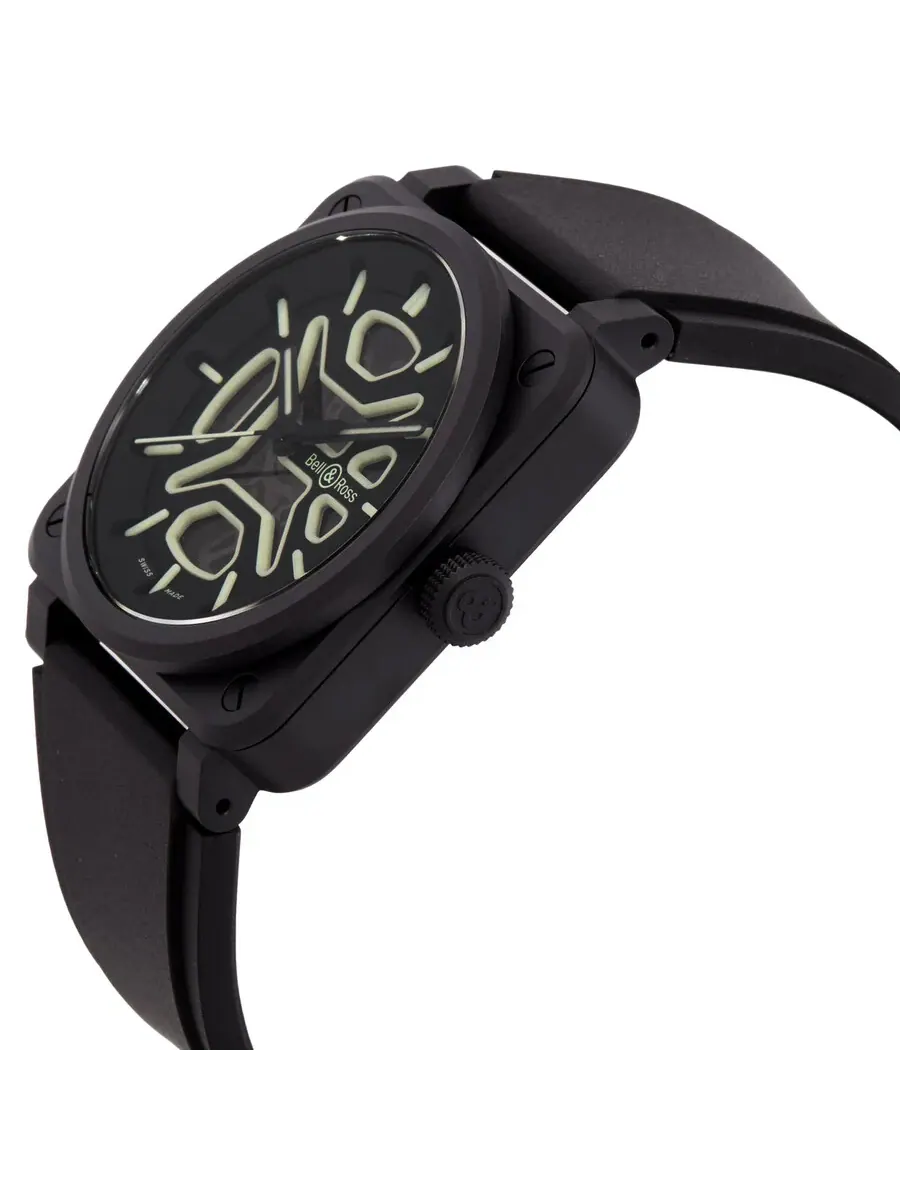Мужские часы Bell and Ross BR 03 Automatic с черным циферблатом BR03A-LM-SKCE/SRB — изображение 2 из 3, оттенок черный