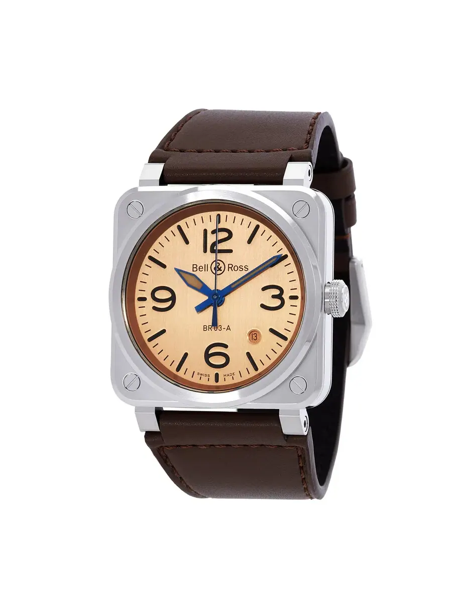Мужские часы Bell and Ross BR 03 Automatic с медным циферблатом BR03A-GB-ST/SCA — серебристый