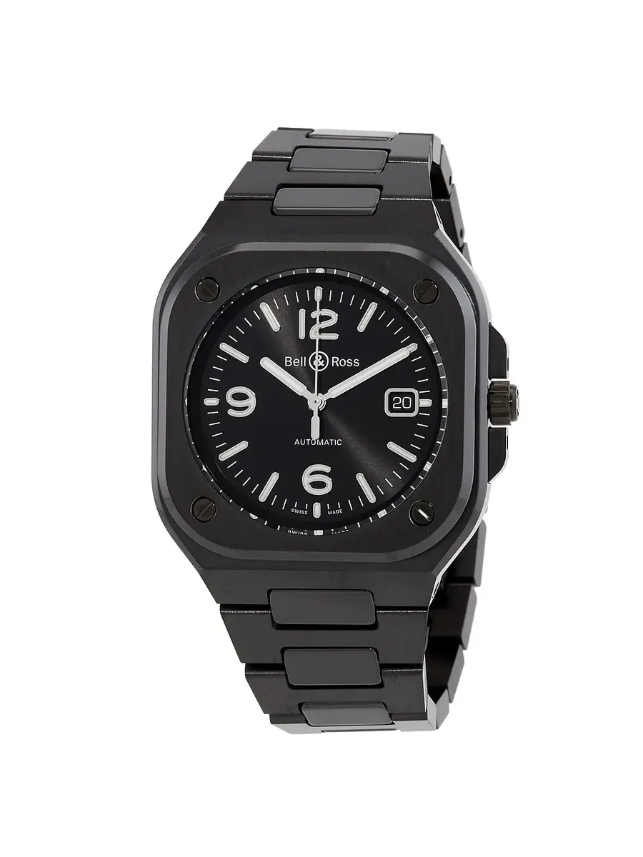Мужские часы Bell and Ross BR 05 Automatic с черным циферблатом BR05A-BL-CE/SCE — черный