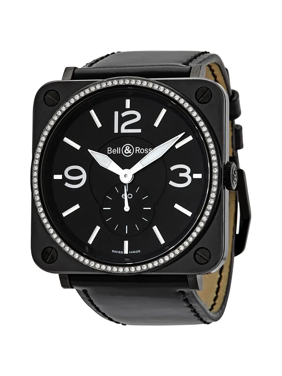 Часы Bells and Ross Quartz с черным циферблатом BRS98-BCS-00807 Bell And Ross