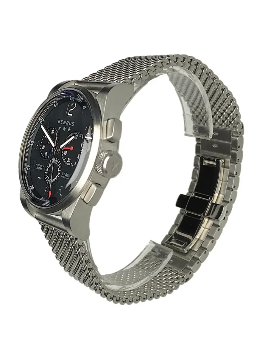 Мужские часы Benrus Air Chief II Chronograph Quartz с черным циферблатом AC3-SA-BK-SM — изображение 2 из 6