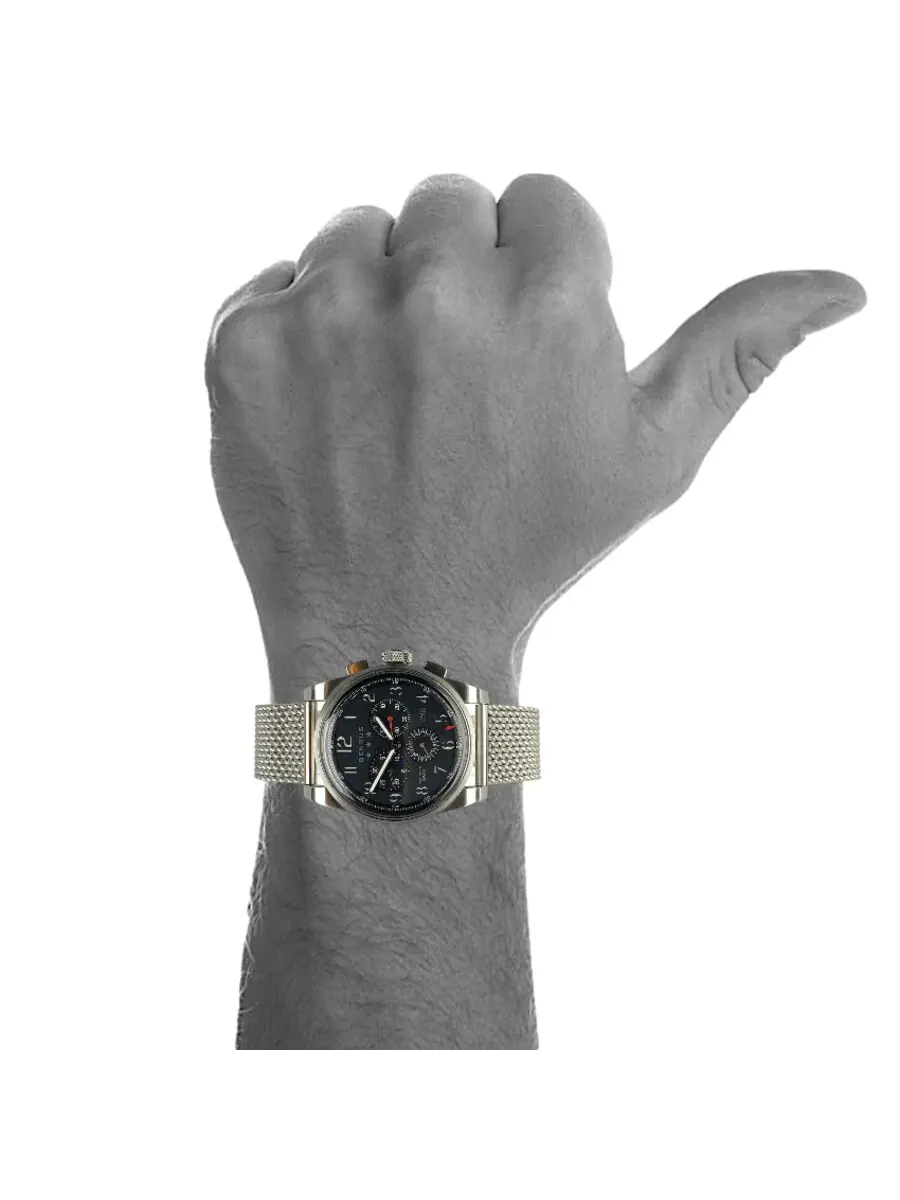 Мужские часы Benrus Air Chief II Chronograph Quartz с черным циферблатом AC3-SA-BK-SM — изображение 5 из 6