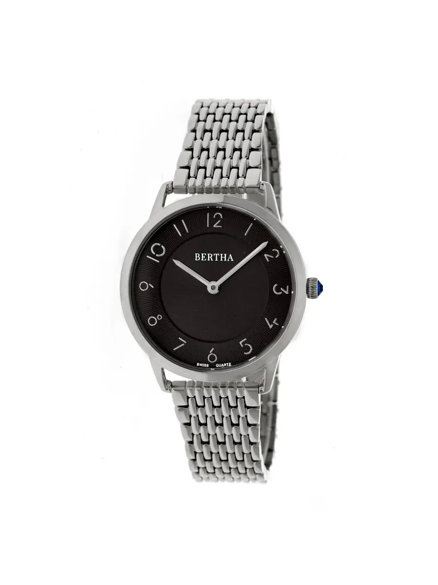 Женские часы Bertha Abby Black Dial BR6802 — серебристый