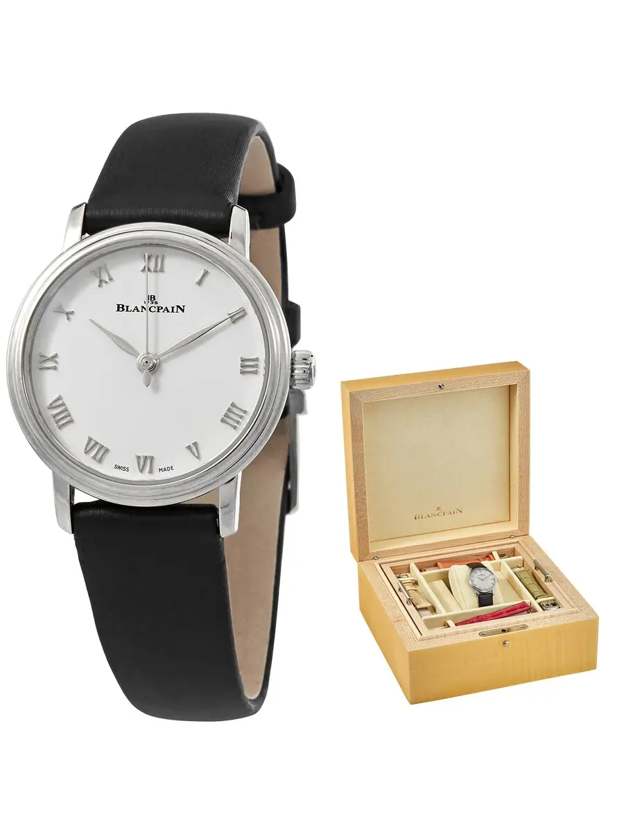 Женские часы Blancpain Villeret Automatic с серебристым циферблатом 6104 1127 95A — серебристый