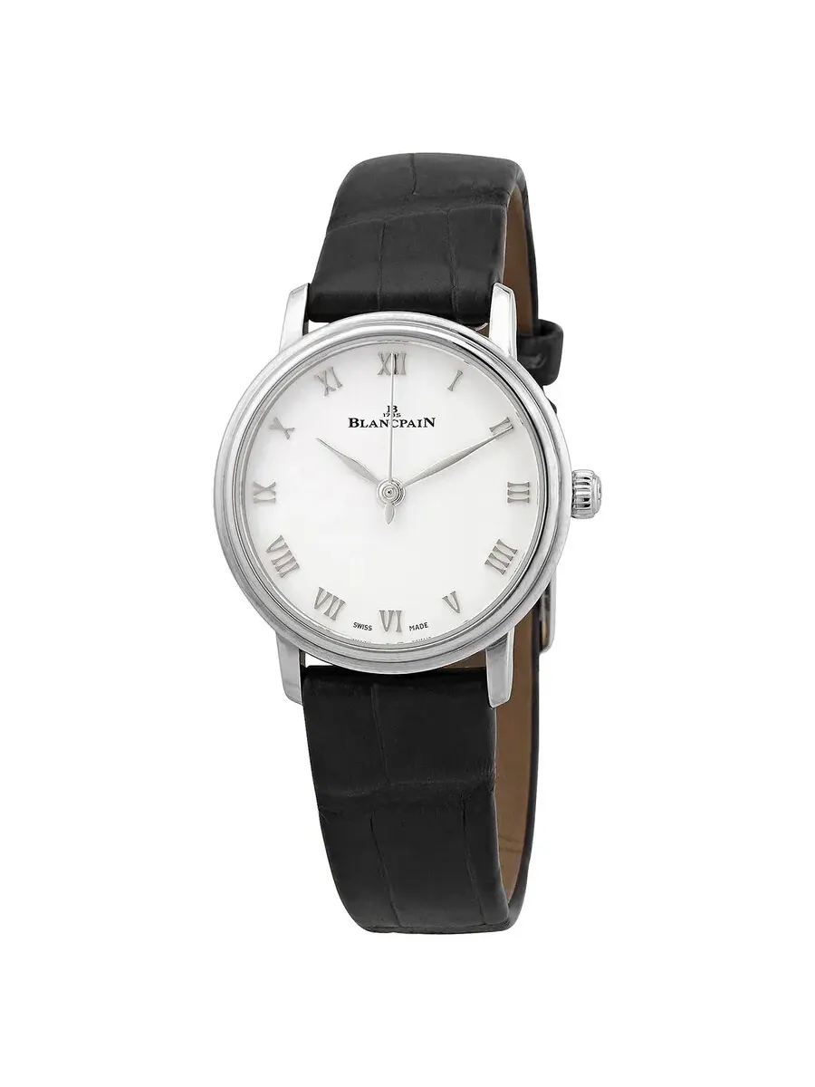 Женские часы Blancpain Villeret Automatic с белым циферблатом 6104 1127 55A