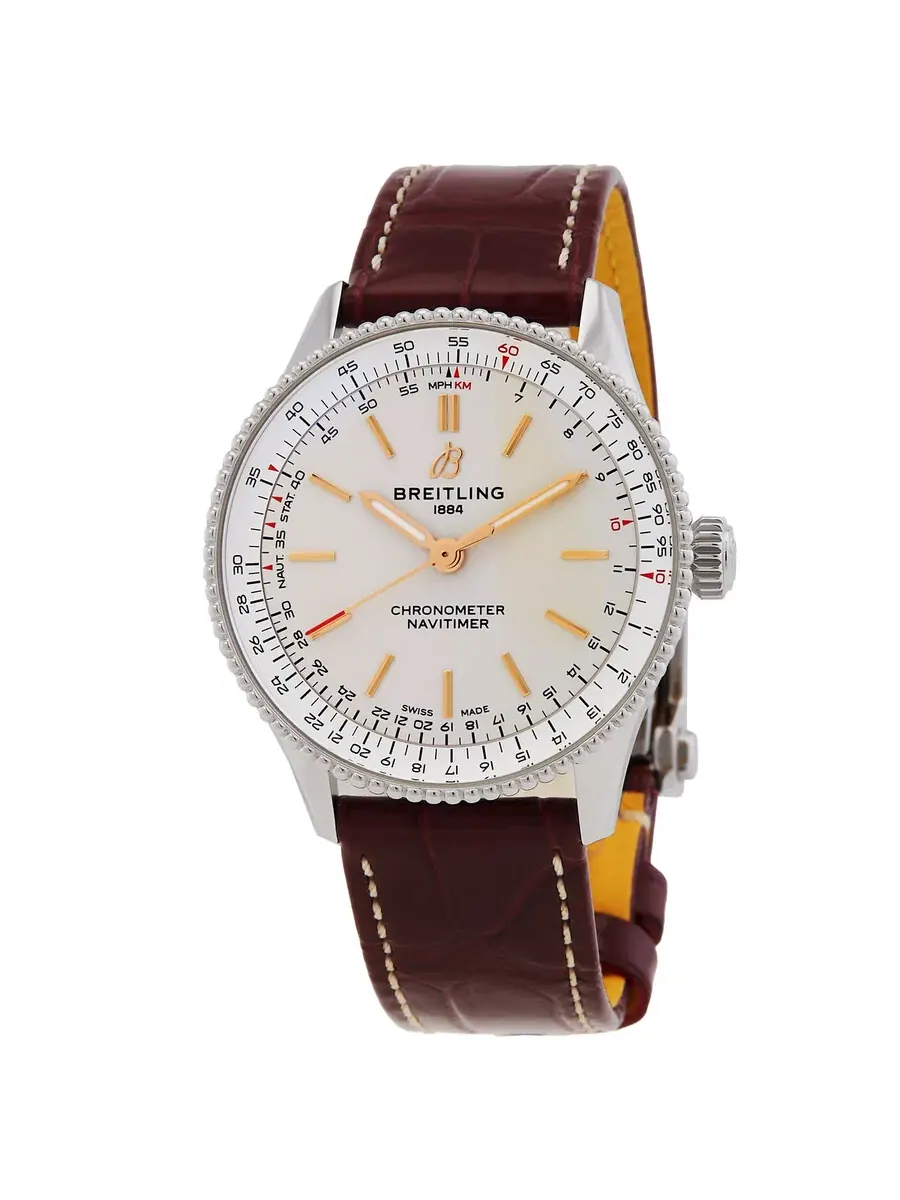 Женские часы Breitling Automatic с белым циферблатом A17327211G1P1 — серебристый