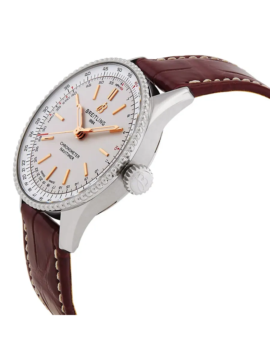 Женские часы Breitling Automatic с белым циферблатом A17327211G1P1 — изображение 2 из 3, оттенок серебряный