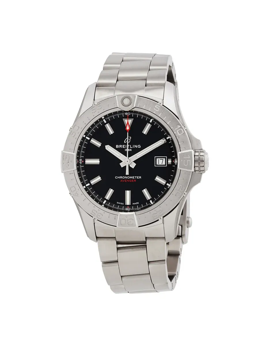 Мужские часы Breitling Avenger 42 Automatic с черным циферблатом A17328101B1A1 — серебристый