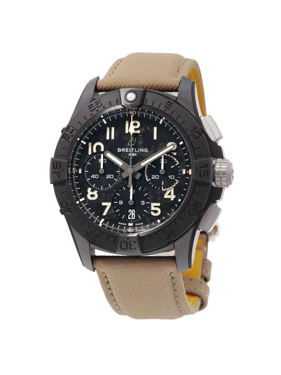 Мужские часы Breitling Avenger 42 Chronograph Automatic Chronometer с черным циферблатом SB0146101B1X1 — черный