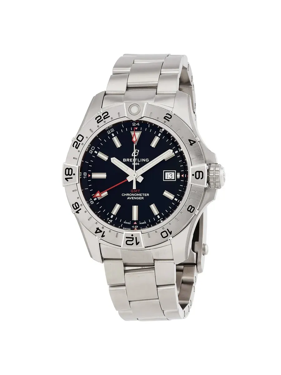 Мужские часы Breitling Avenger Automatic с черным циферблатом A32320101B1A1 — серебристый